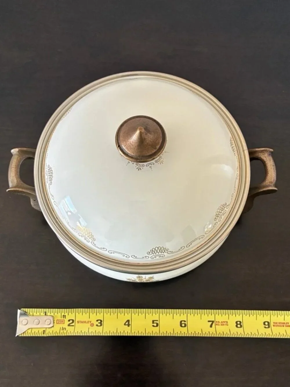 Vintage Asta Dutch Oven German Enameled Casserole Pot with Lid 8.5”
